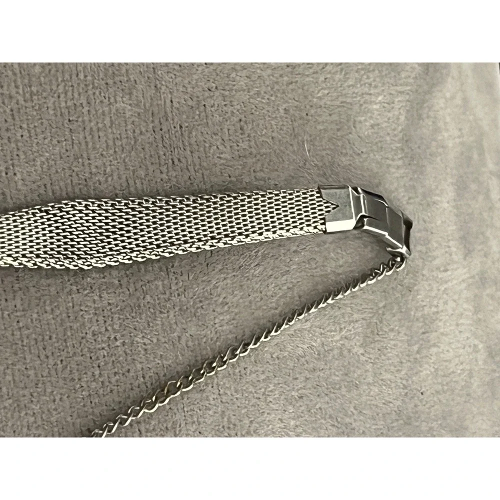 Vintage Caravelle Women Cocktail Watch‎ 10K RGP Bezel Stainless Steel Mesh Band